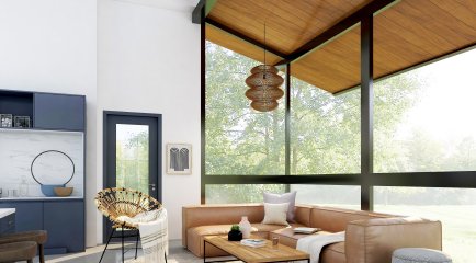 Innredet bolig med belysning