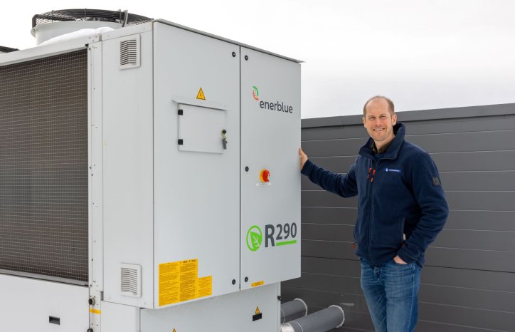 Den nye kjølemaskinen på taket til Maxbo Sinsen.